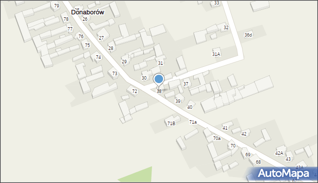 Donaborów, Donaborów, 38, mapa Donaborów