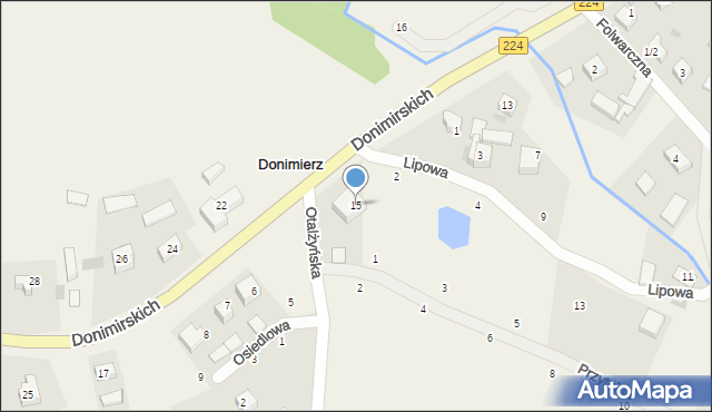 Donimierz, Donimirskich, 15, mapa Donimierz