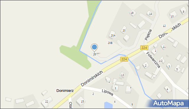 Donimierz, Donimirskich, 16, mapa Donimierz