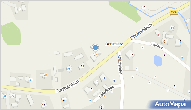 Donimierz, Donimirskich, 22, mapa Donimierz