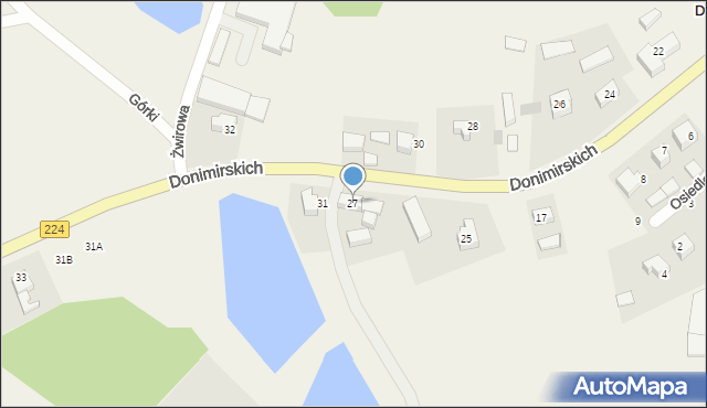 Donimierz, Donimirskich, 27, mapa Donimierz