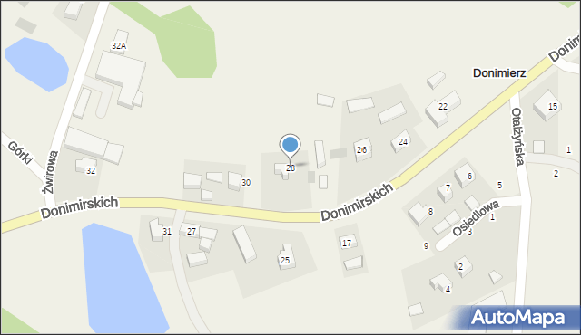 Donimierz, Donimirskich, 28, mapa Donimierz