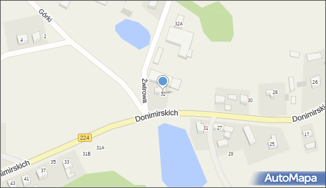 Donimierz, Donimirskich, 32, mapa Donimierz