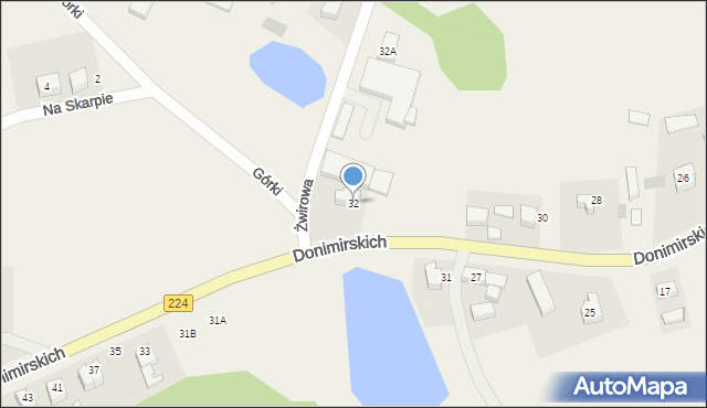 Donimierz, Donimirskich, 32, mapa Donimierz