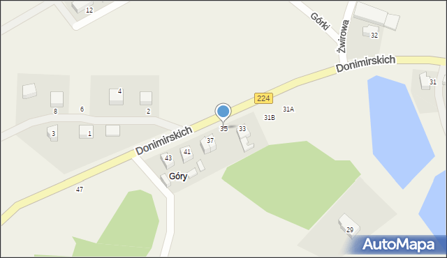 Donimierz, Donimirskich, 35, mapa Donimierz