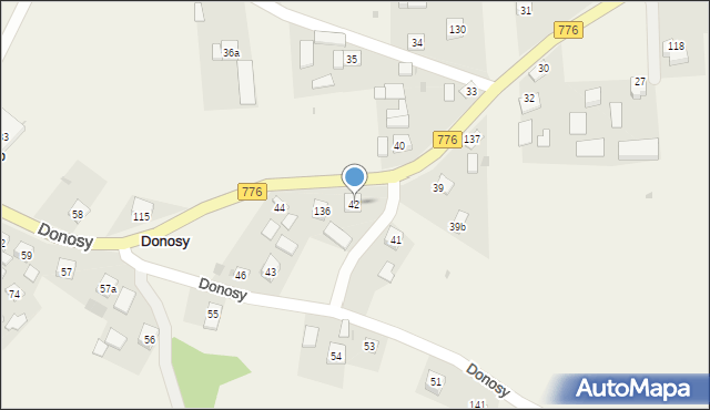 Donosy, Donosy, 42, mapa Donosy