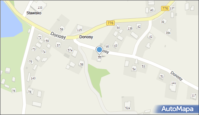 Donosy, Donosy, 55, mapa Donosy