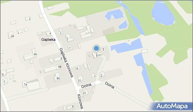 Dyszów, Dolna, 3, mapa Dyszów