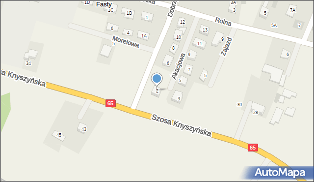 Fasty, Dobrzyniewska, 2, mapa Fasty