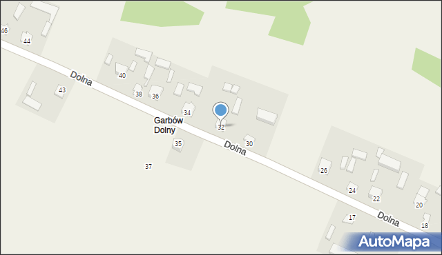 Garbów, Dolna, 32, mapa Garbów