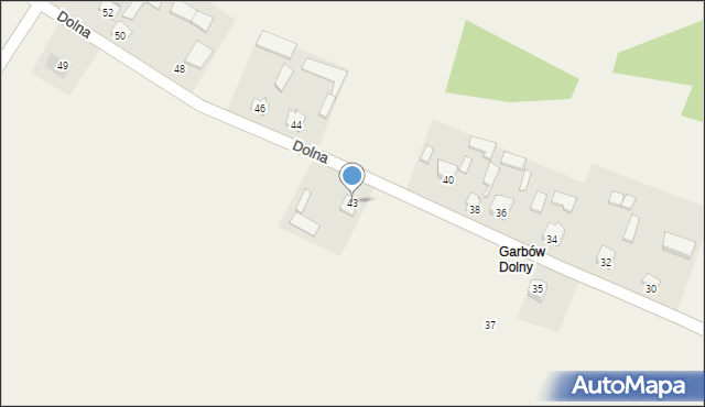 Garbów, Dolna, 43, mapa Garbów