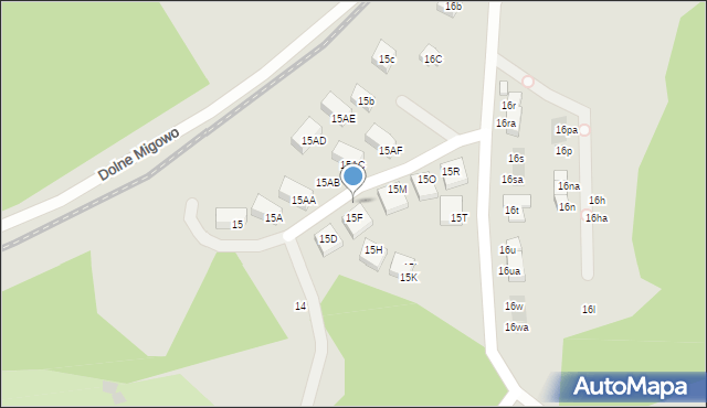 Gdańsk, Dolne Migowo, 15F, mapa Gdańska