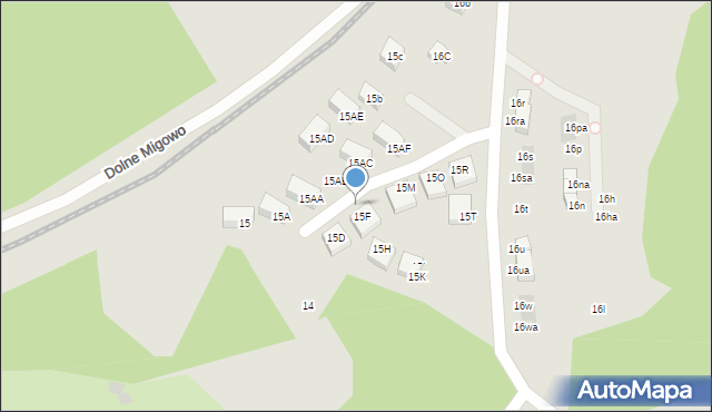 Gdańsk, Dolne Migowo, 15G, mapa Gdańska