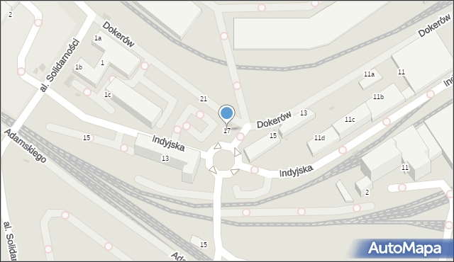 Gdynia, Dokerów, 17, mapa Gdyni