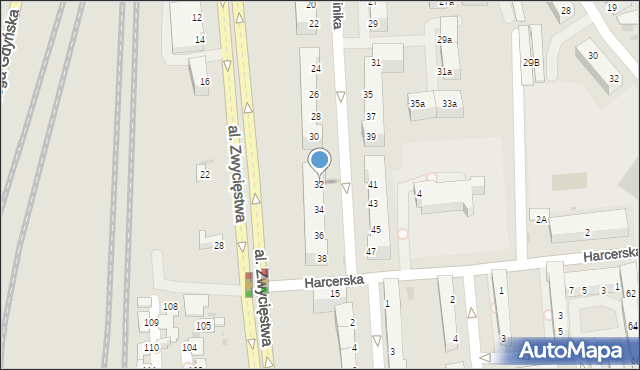 Gdynia, Dominika, bp., 32, mapa Gdyni