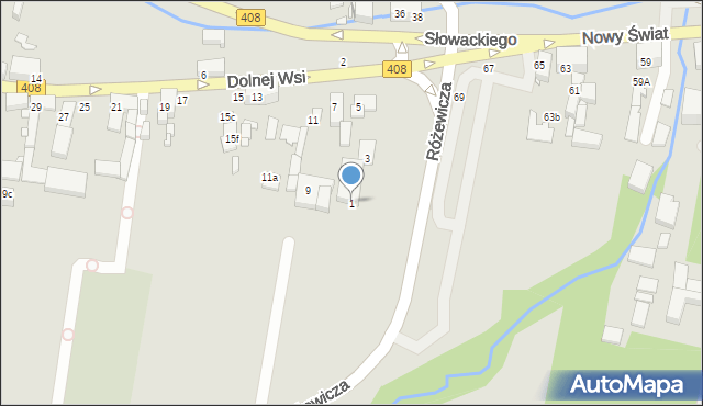 Gliwice, Dolnej Wsi, 1, mapa Gliwic