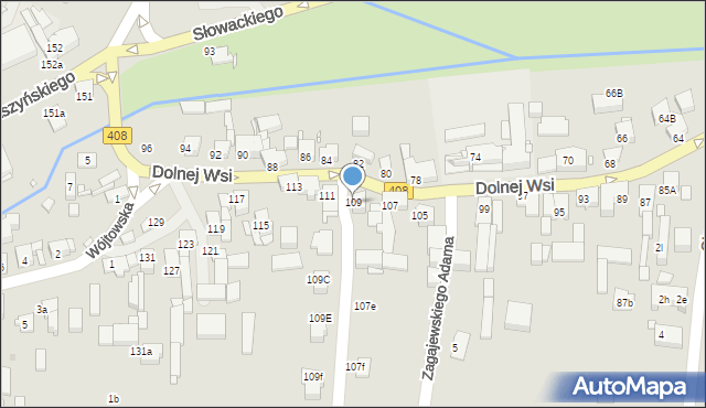 Gliwice, Dolnej Wsi, 109, mapa Gliwic