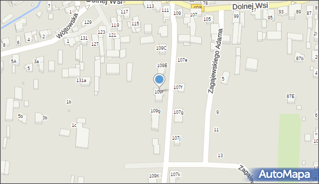 Gliwice, Dolnej Wsi, 109f, mapa Gliwic