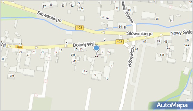 Gliwice, Dolnej Wsi, 11, mapa Gliwic