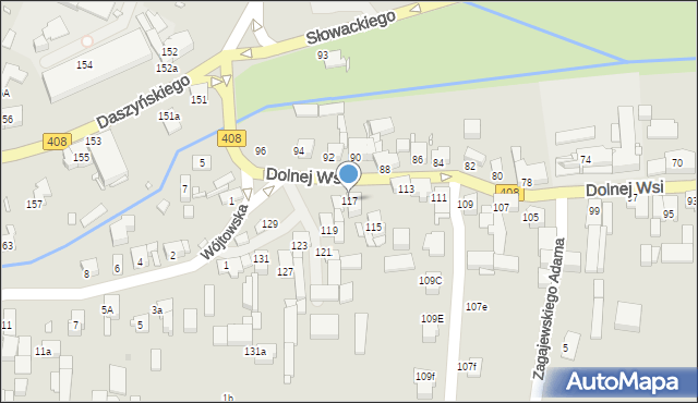 Gliwice, Dolnej Wsi, 117, mapa Gliwic