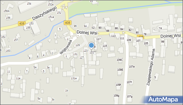 Gliwice, Dolnej Wsi, 121, mapa Gliwic