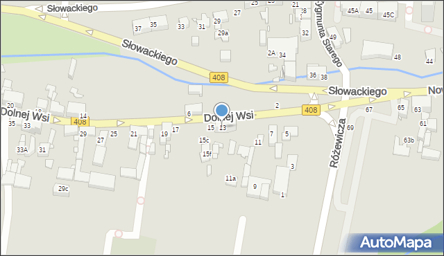 Gliwice, Dolnej Wsi, 13, mapa Gliwic