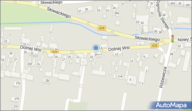 Gliwice, Dolnej Wsi, 17, mapa Gliwic