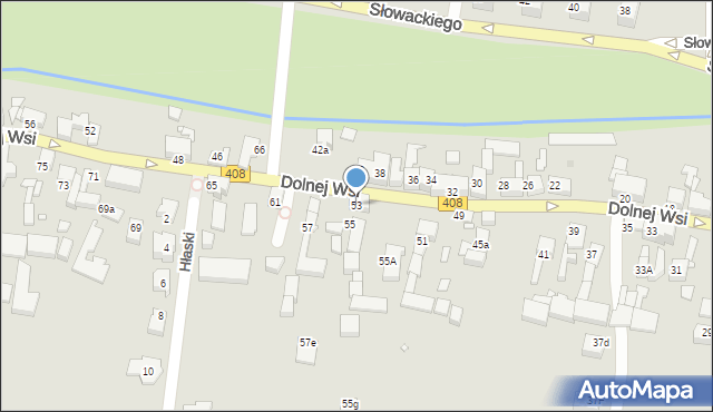 Gliwice, Dolnej Wsi, 53, mapa Gliwic
