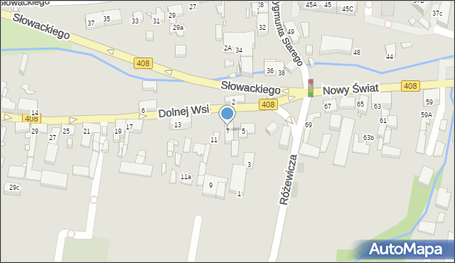 Gliwice, Dolnej Wsi, 7, mapa Gliwic