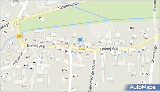 Gliwice, Dolnej Wsi, 80, mapa Gliwic