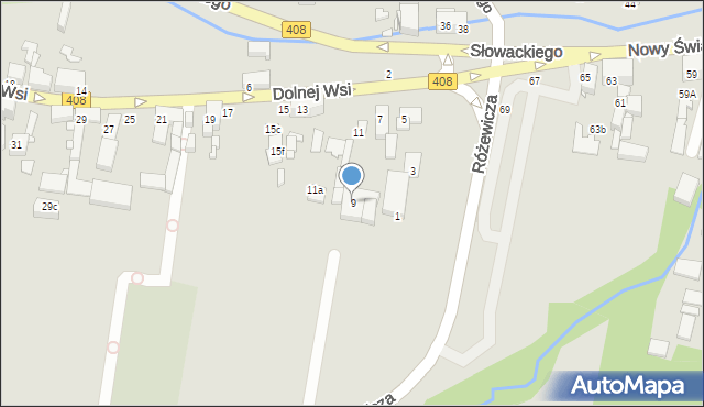 Gliwice, Dolnej Wsi, 9, mapa Gliwic