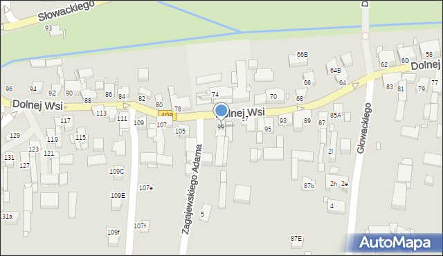 Gliwice, Dolnej Wsi, 99, mapa Gliwic