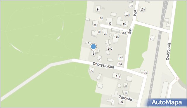 Gomunice, Dobryszycka, 4, mapa Gomunice