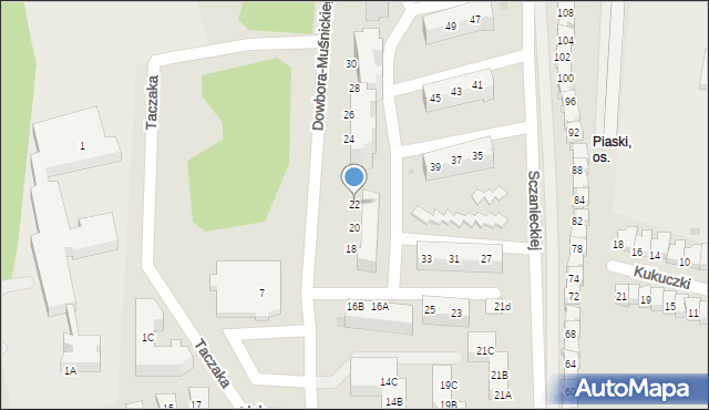 Gorzów Wielkopolski, Dowbora-Muśnickiego Józefa, gen., 22, mapa Gorzów Wielkopolski