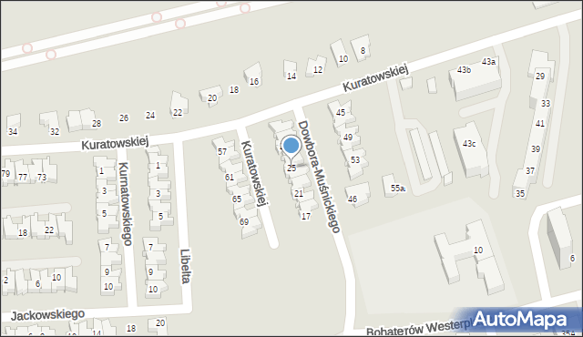 Gorzów Wielkopolski, Dowbora-Muśnickiego Józefa, gen., 25, mapa Gorzów Wielkopolski