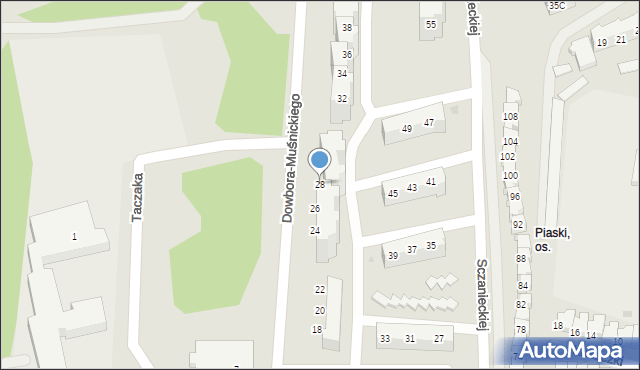 Gorzów Wielkopolski, Dowbora-Muśnickiego Józefa, gen., 28, mapa Gorzów Wielkopolski