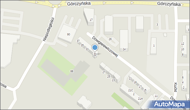 Gorzów Wielkopolski, Dowgielewiczowej Ireny, 22, mapa Gorzów Wielkopolski