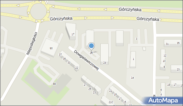 Gorzów Wielkopolski, Dowgielewiczowej Ireny, 26, mapa Gorzów Wielkopolski