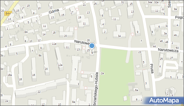 Hrubieszów, Dobrzańskiego-Hubala Henryka, mjr., 9, mapa Hrubieszów