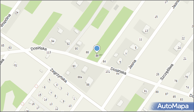 Jachranka, Dosińska, 86, mapa Jachranka