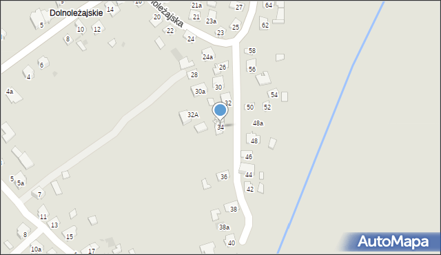 Jarosław, Dolnoleżajska, 34, mapa Jarosławia