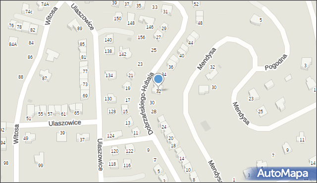 Jasło, Dobrzańskiego-Hubala Henryka, mjr., 32, mapa Jasła