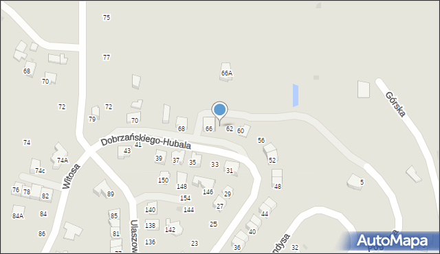Jasło, Dobrzańskiego-Hubala Henryka, mjr., 64, mapa Jasła