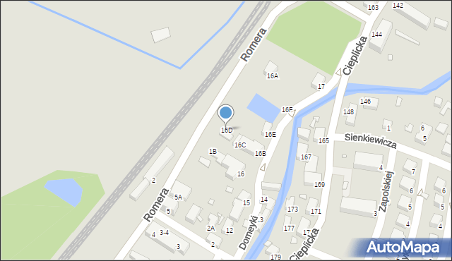 Jelenia Góra, Domeyki Ignacego, 16D, mapa Jelenia Góra