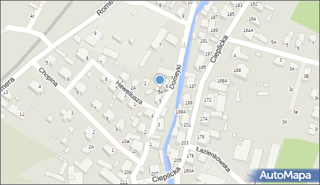 Jelenia Góra, Domeyki Ignacego, 5A, mapa Jelenia Góra