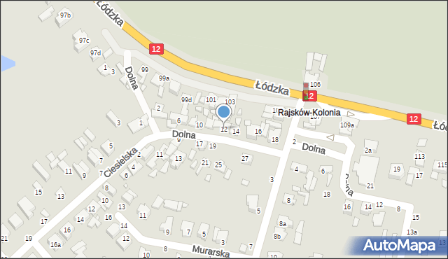 Kalisz, Dolna, 12, mapa Kalisza