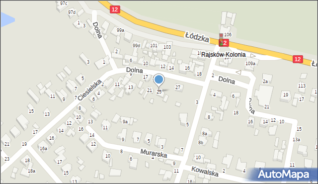 Kalisz, Dolna, 25, mapa Kalisza