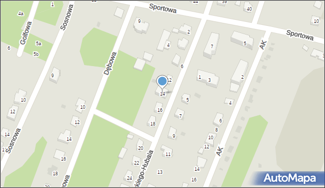 Kamieńsk, Dobrzańskiego-Hubala Henryka, mjr., 14, mapa Kamieńsk