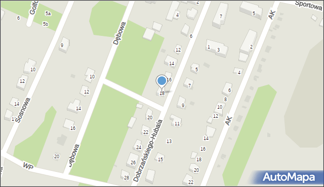 Kamieńsk, Dobrzańskiego-Hubala Henryka, mjr., 18, mapa Kamieńsk