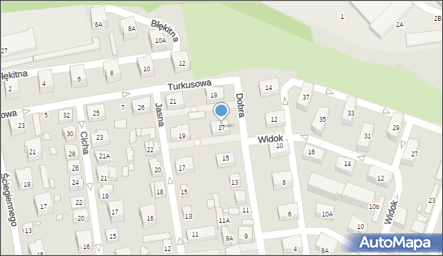 Katowice, Dobra, 17, mapa Katowic